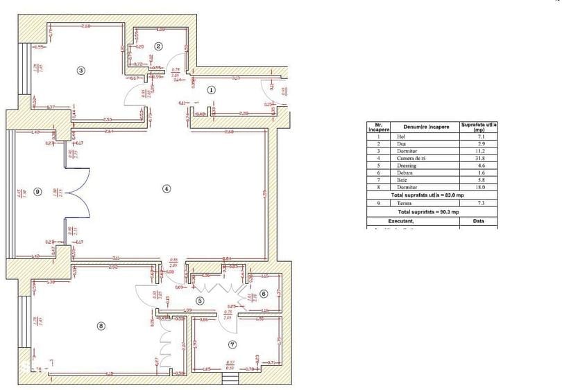 Apartament cu 3 camere în Sisești
