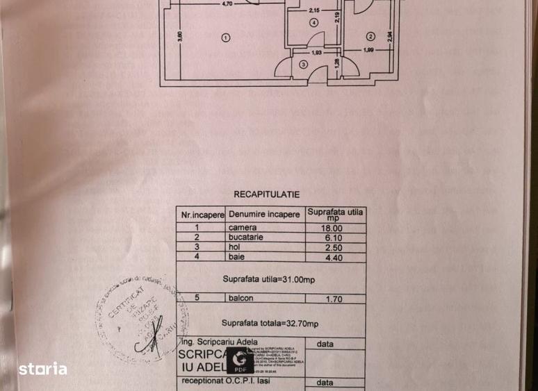 Apartament 1 camera Podu Ros , 31 metri, etaj 3 Cod:162485 - 7
