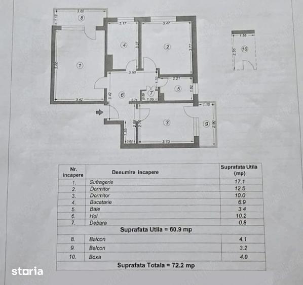 Apartament 3 camere decomandat Tomis Nord (Rovere) | 2 Balcoane - 6