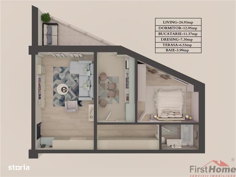 Apartament cu 2 camere în Central