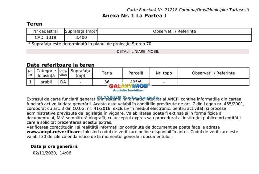 Oportunitate investitie: Teren intravilan 3400 mp - Gulia Tartasesti - 2