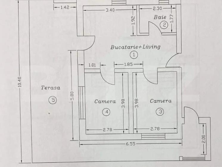 Apartament cu 3 camere decomandat în Central