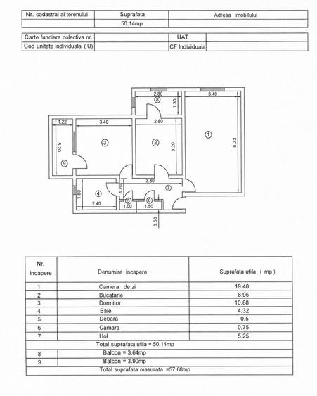 Apartament cu 2 camere în Central