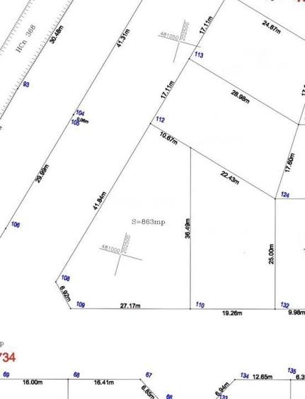Teren Construcții intravilan de 863 mp, în Mehala