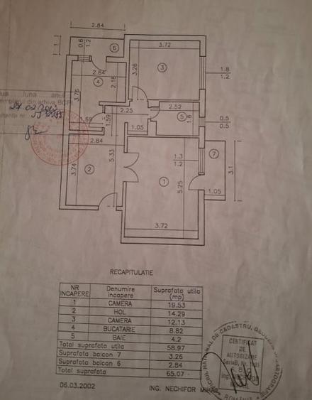 Apartament cu 2 camere decomandat, mobilat în Moara de foc