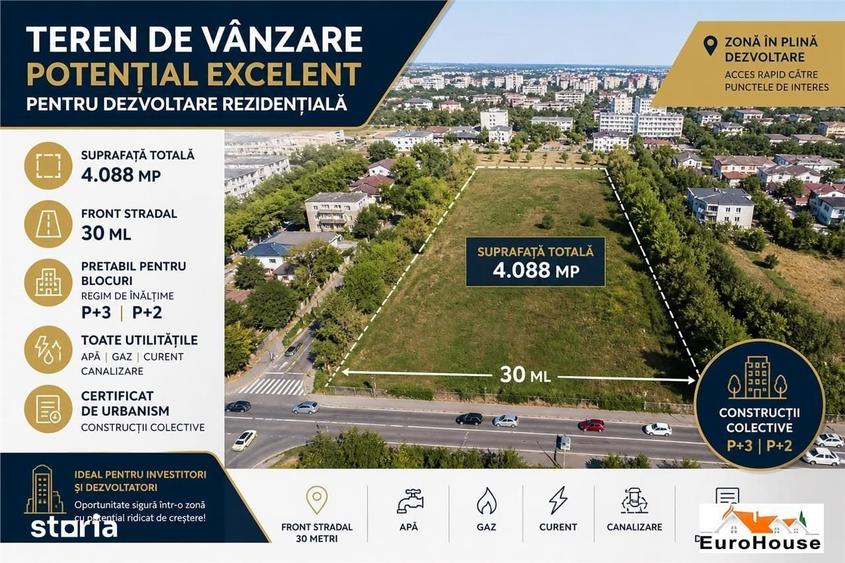 Teren de 4088 mp, în Cetate