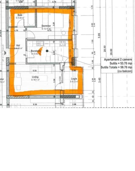 Apartament cu 2 camere decomandat în 1 Decembrie 1918
