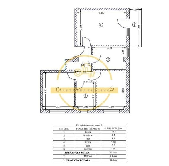 Apartament cu 3 camere decomandat în Miroslava