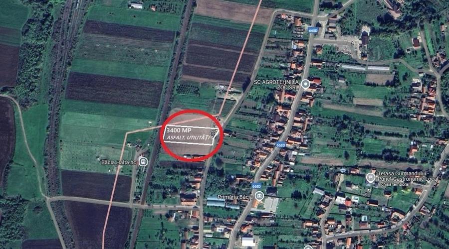 Teren de 3400 mp, în Băcia