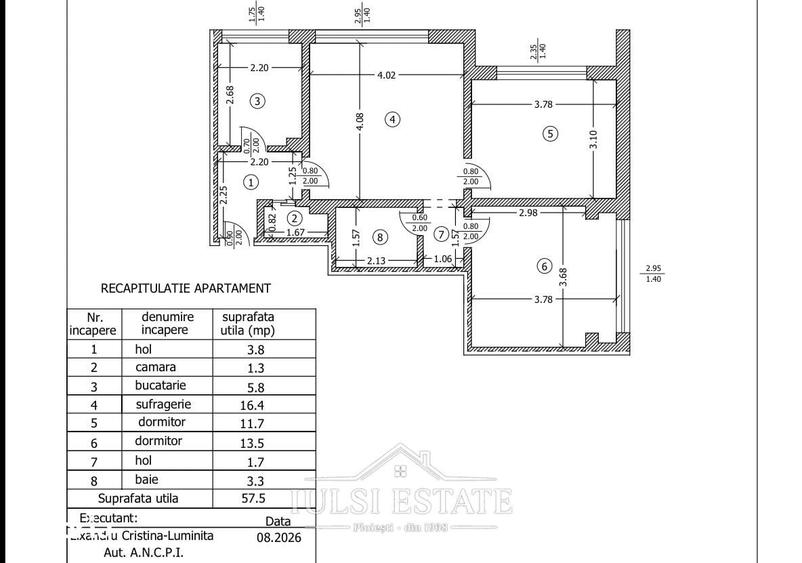 Apartament cu 3 camere în Nord