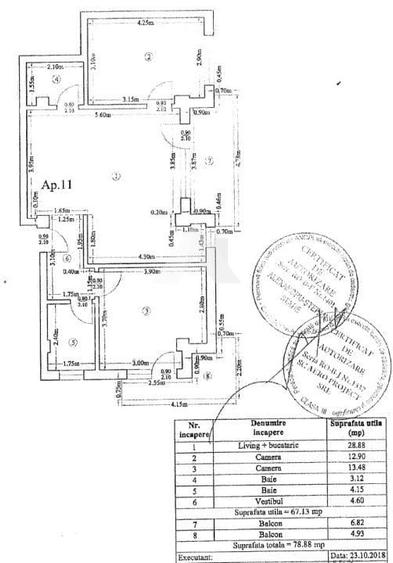 Otopeni, Central, Apartament 3 camere, 78,88mp, loc parcare, centrala - 17