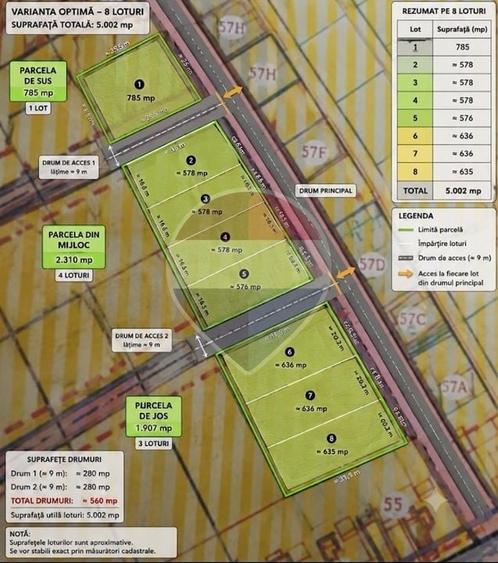 Teren Construcții intravilan de 578 mp, în Nord