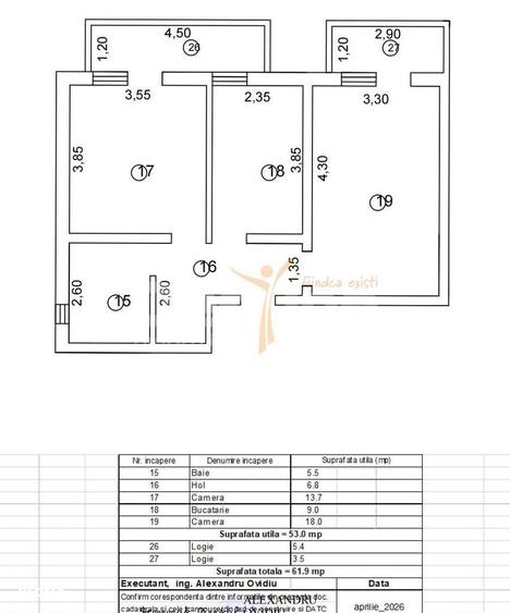 Apartament cu 2 camere decomandat în Valea Adâncă