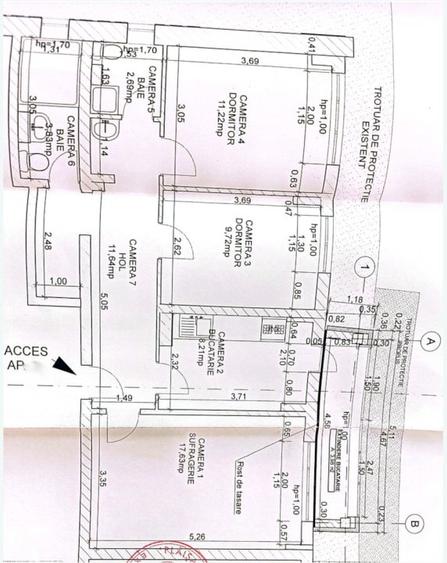 Apartament cu 3 camere decomandat, mobilat în Țiglina 1