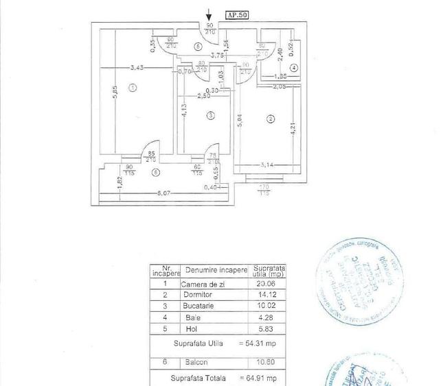 Apartament cu 2 camere în Titan