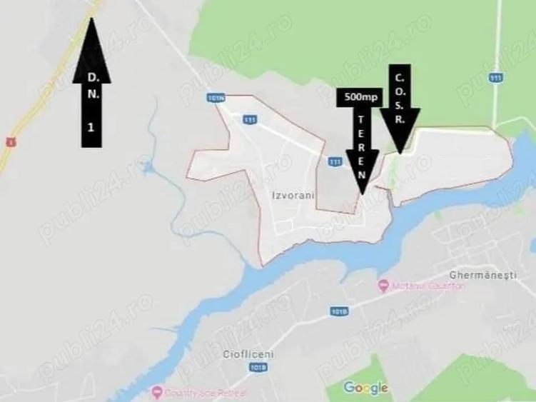 Teren de 502 mp, în Izvorani