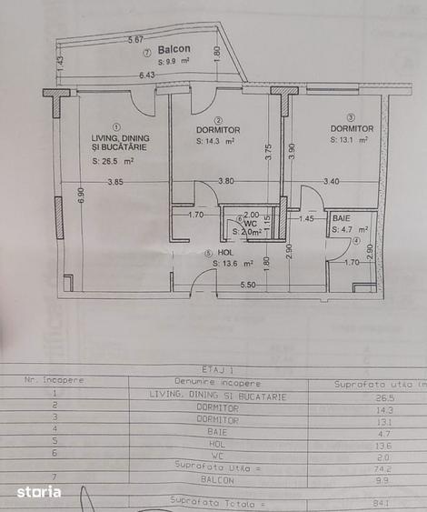 Apartament cu 3 camere, mobilat în Sopor