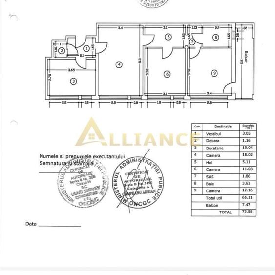 Apartament cu 3 camere în Berceni