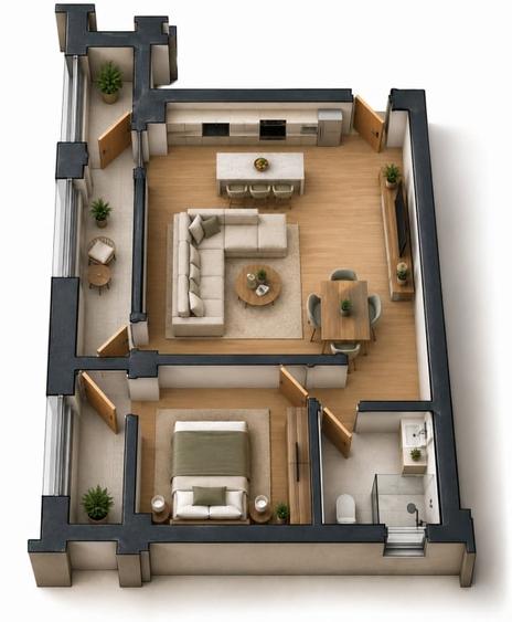 Apartament cu 2 camere decomandat în Preajba