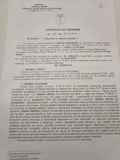 Teren de 2926 mp, în Ciritei