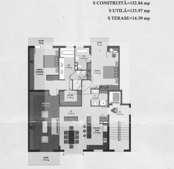 Apartament cu 3 camere decomandat, mobilat în Central