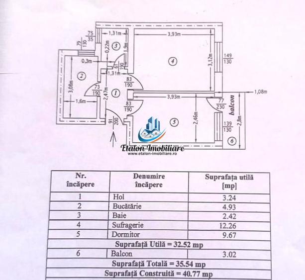 Apartament cu 2 camere în Mărăței