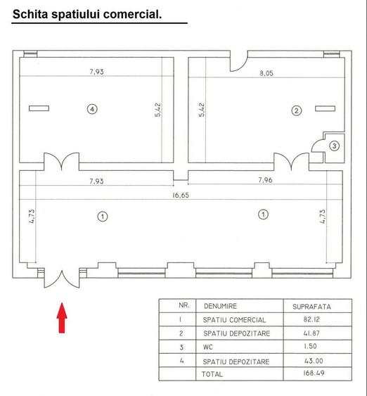 Spațiu comercial, de 155 mp, în Calea Călărașilor