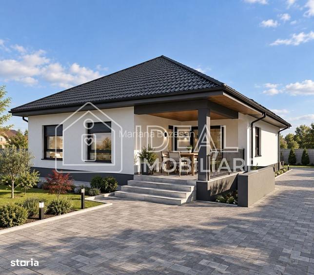 Casa individuala pe un nivel cu pivnita | 111 mp utili | Teren 430 mp