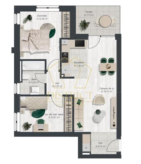 COM 0% Apartament superb cu 3 camere | Denya Forest - 8