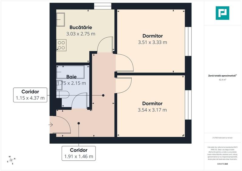 Apartament 43 mp, mobilat, AC, parter, decomandat - 6