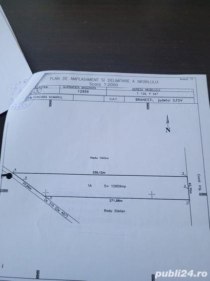 Teren de 12959 mp, în Brănești