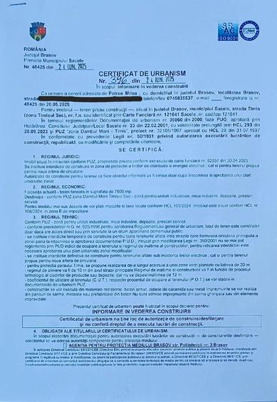 Teren de 7600 mp, în Central
