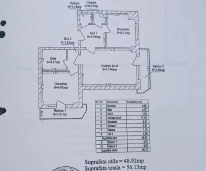 Apartament cu 2 camere în Lujerului