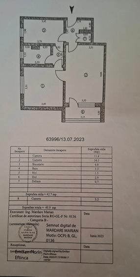 Apartament cu 2 camere decomandat în Micro 17
