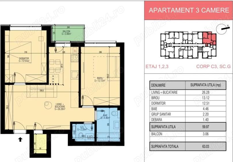 Apartament 3 camere decomandat | Popesti-Leordeni - 2