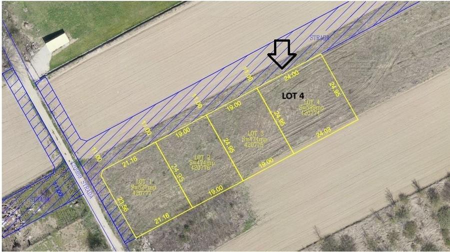 Teren Construcții intravilan de 474 mp, în Exterior Vest