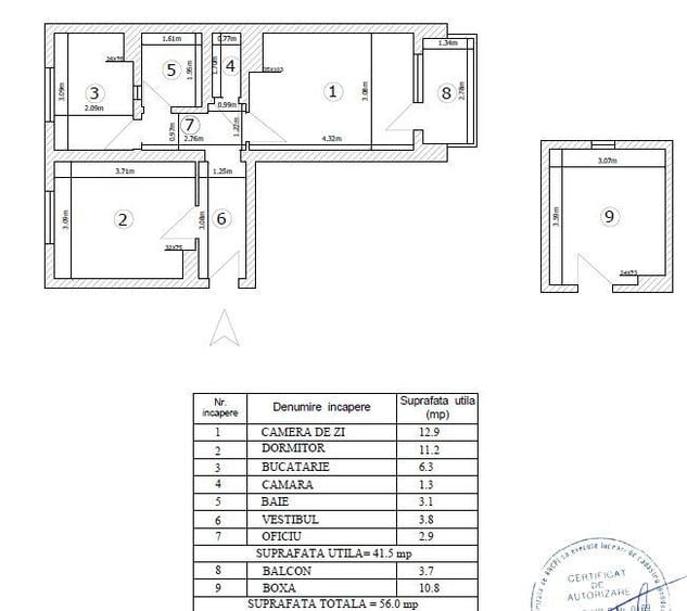 Apartament cu 2 camere decomandat în Floreasca