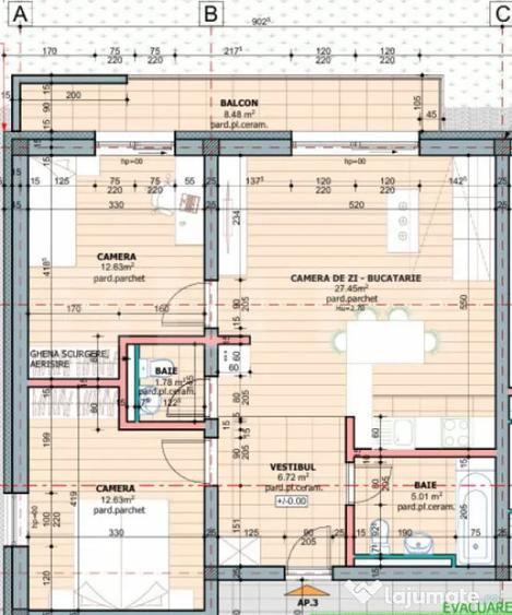 Apartament cu 3 camere decomandat în Tudor