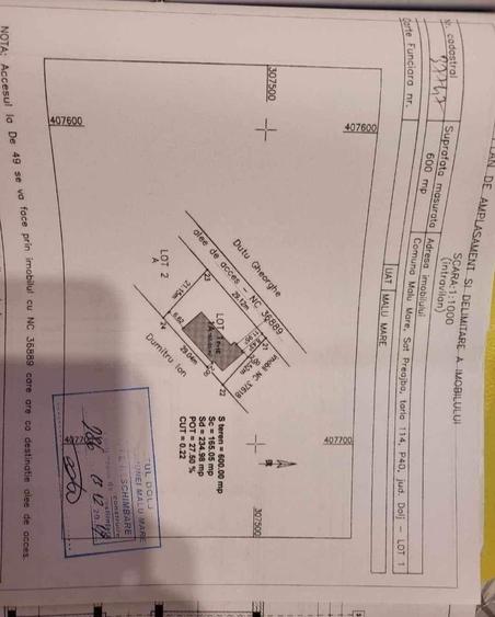 Teren 600 mp de vanzare Preajba, Dolj, langa Centura Noua a Craiovei - 1