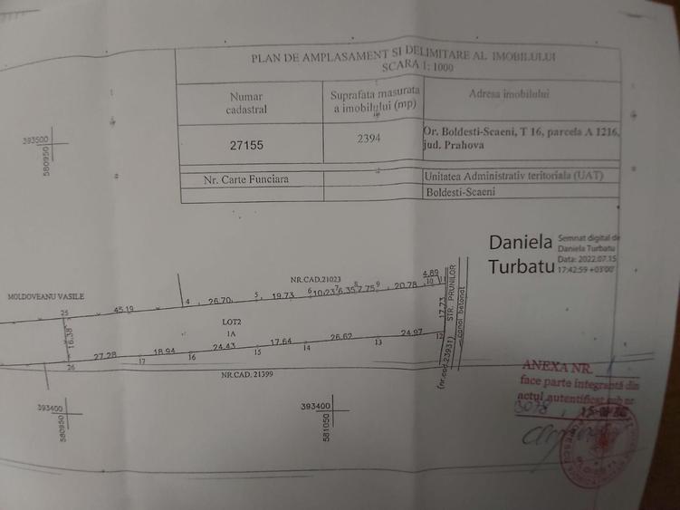 Teren de 2394 mp, în Boldești