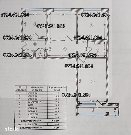 Apartament cu 3 camere decomandat în Decebal