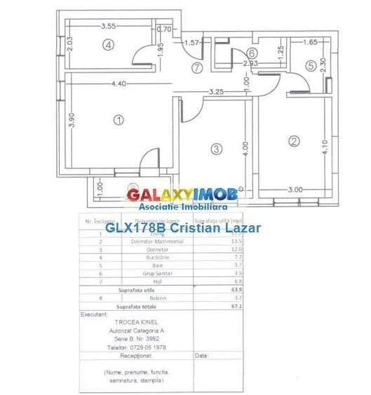 Apartament cu 3 camere decomandat în Chiajna