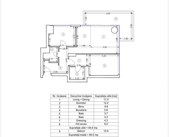 Apartament cu 3 camere în Floreasca