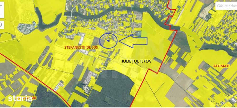 Teren de 1000 mp, în Ștefăneștii de Jos