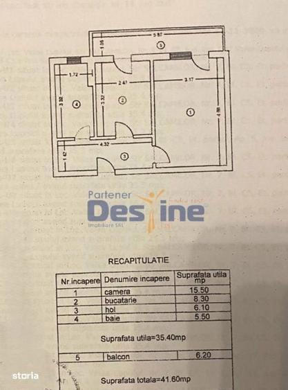 Garsonieră decomandată în Românești
