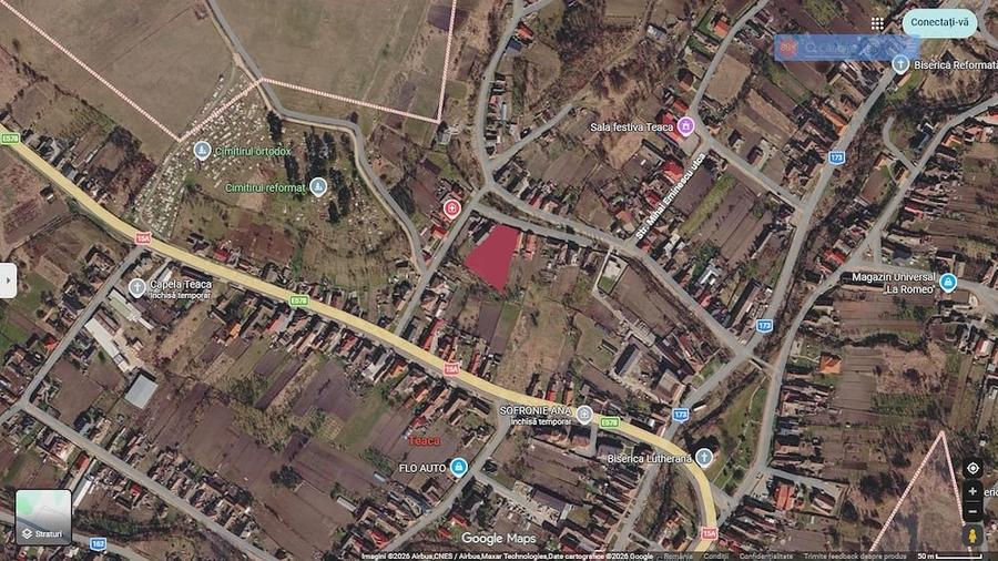 Teren de 2500 mp, în Teaca