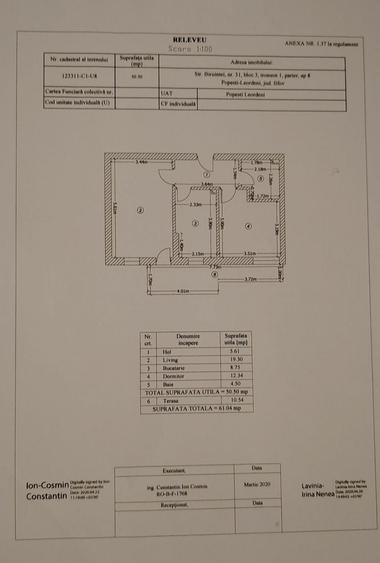 Apartament cu 2 camere decomandat în Central