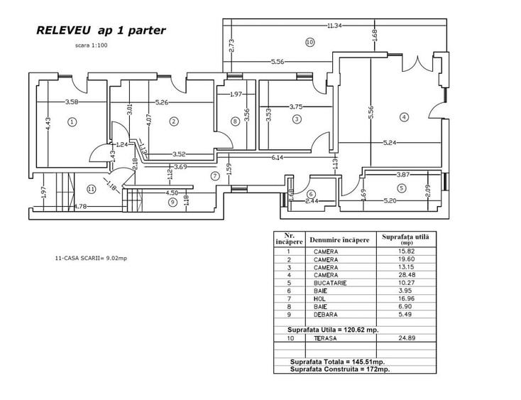 Apartament cu 4 camere semidecomandat în Bucureștii Noi