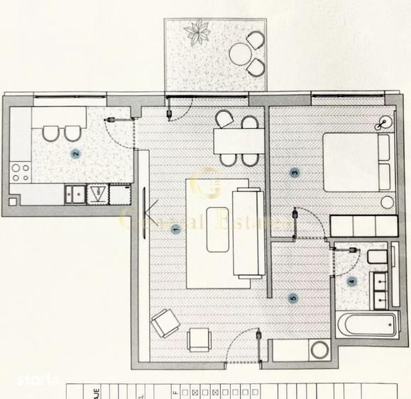 Apartament cu 2 camere în Central