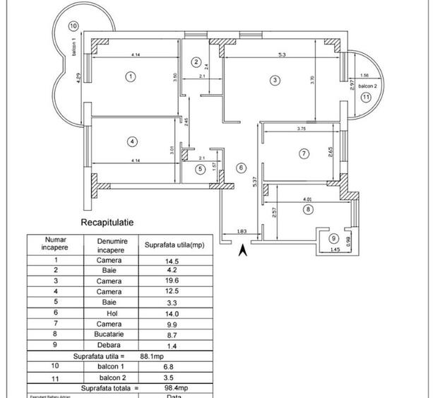 Apartament cu 4 camere decomandat în Nicolina
